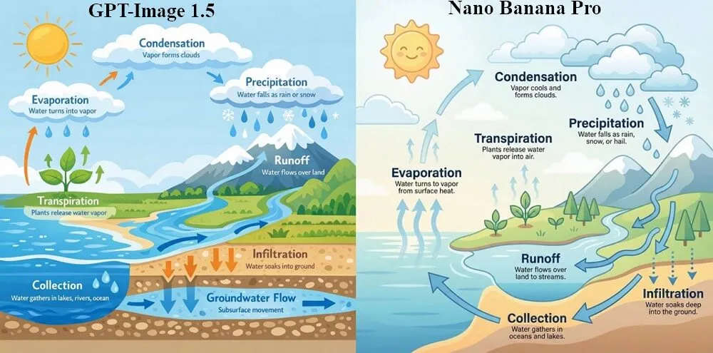 Nano Banana Pro vs GPT Image 1.5 in education infographics Nano Banana Pro vs GPT Image 1.5 in education infographics