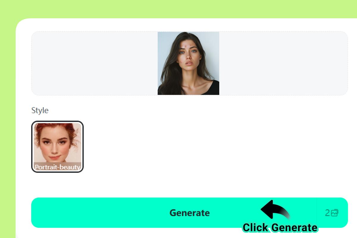 Click "Generate" to apply retouching