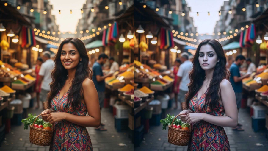 AI screen showing Wednesday Addams makeup result