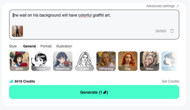 Provide text or an image for graffiti customization.