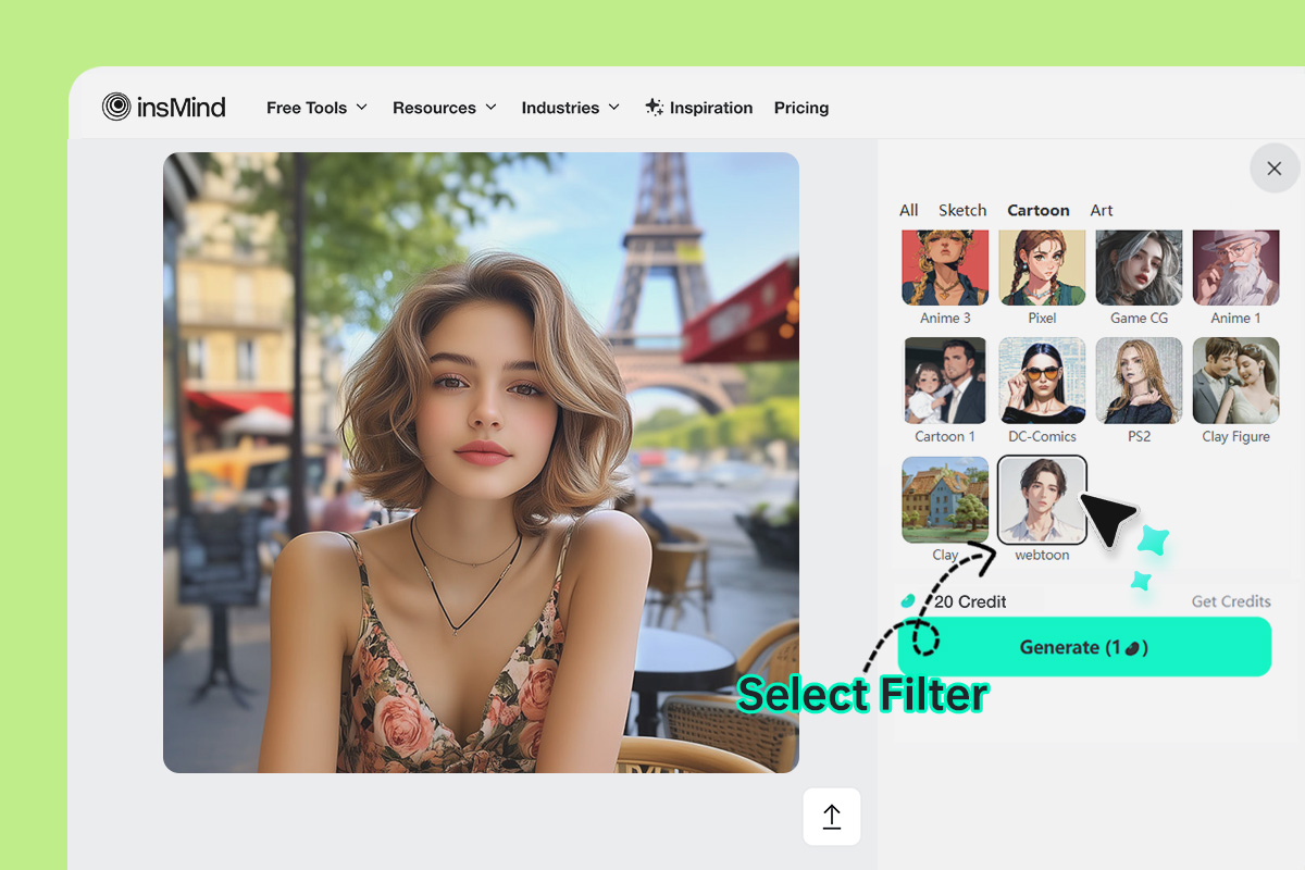 Step 2. Choose the Webtoon Filter