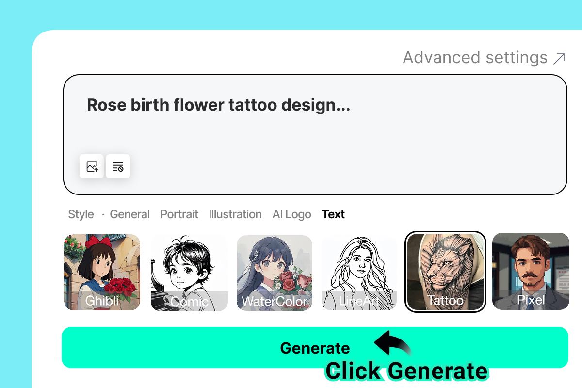 Step 3: Click "Generate" to see your design