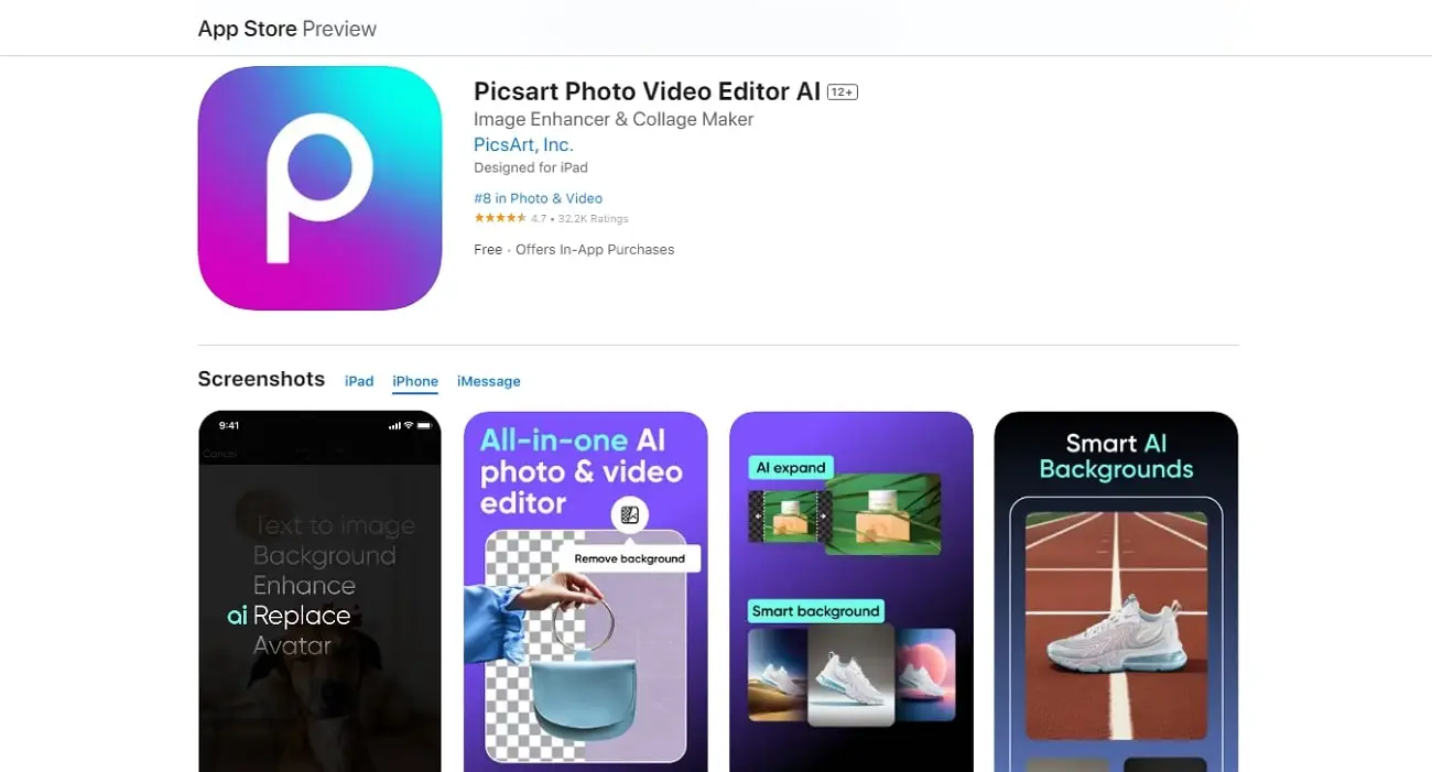 Use picsart background changer app to change photo background on iPhone