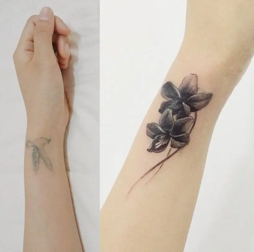  Floral Cover Up Tattoos Idea