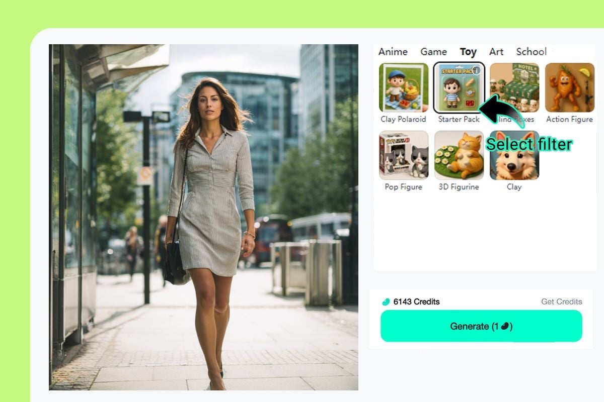Step 2: Choose the "Action Figure" Filter Step 2: Choose the "Action Figure" Filter