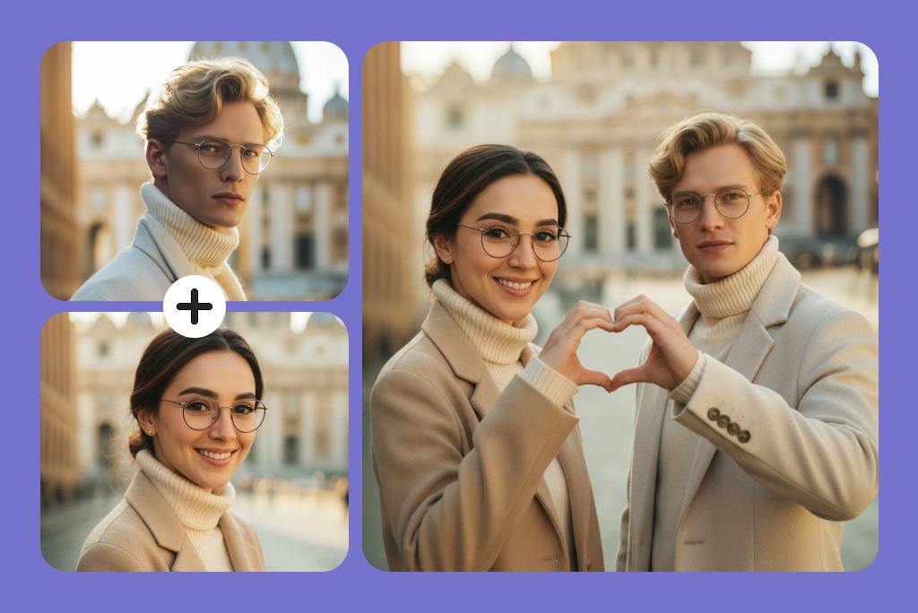 Animate Two Separate Photos to Form a Hand Heart