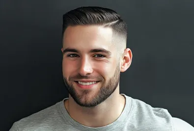 10 Best Slimming Haircuts: Side Part with Fade 