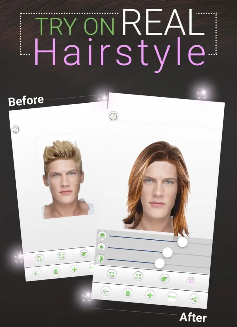 Preview men's hairstyles and beard styles before visiting the barber.
