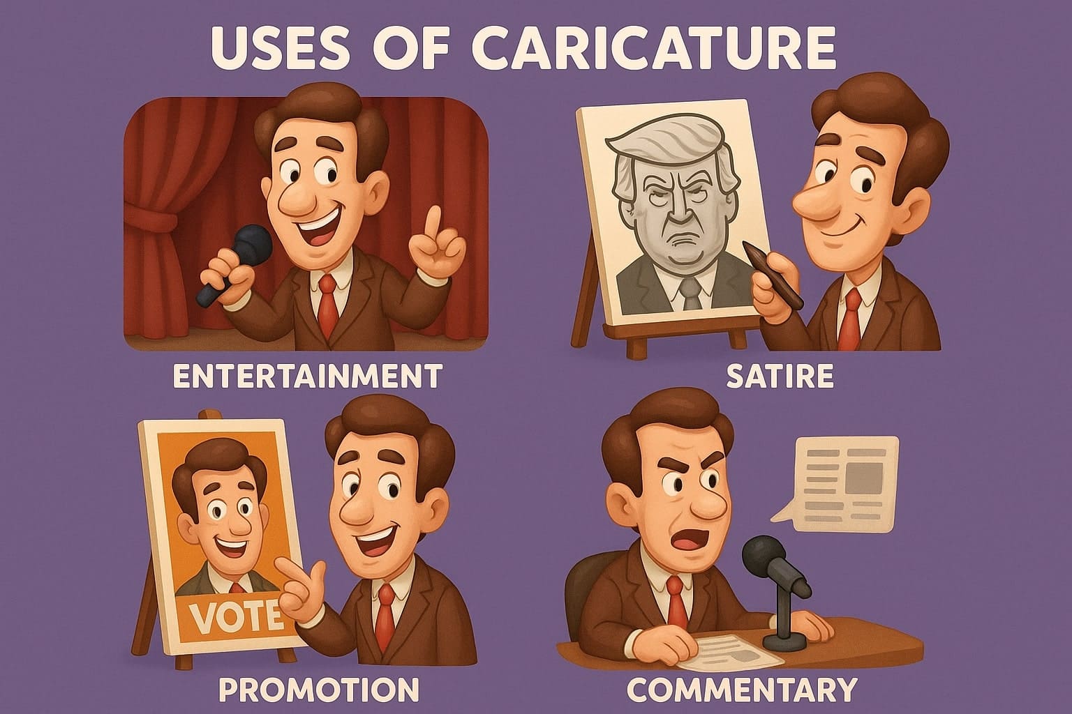 Examples of caricature by using insMind Caricature Maker
