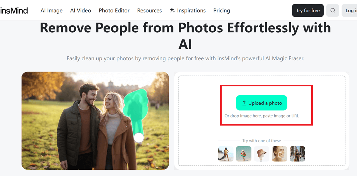 Upload your photo Upload your photo to remove ex with AI