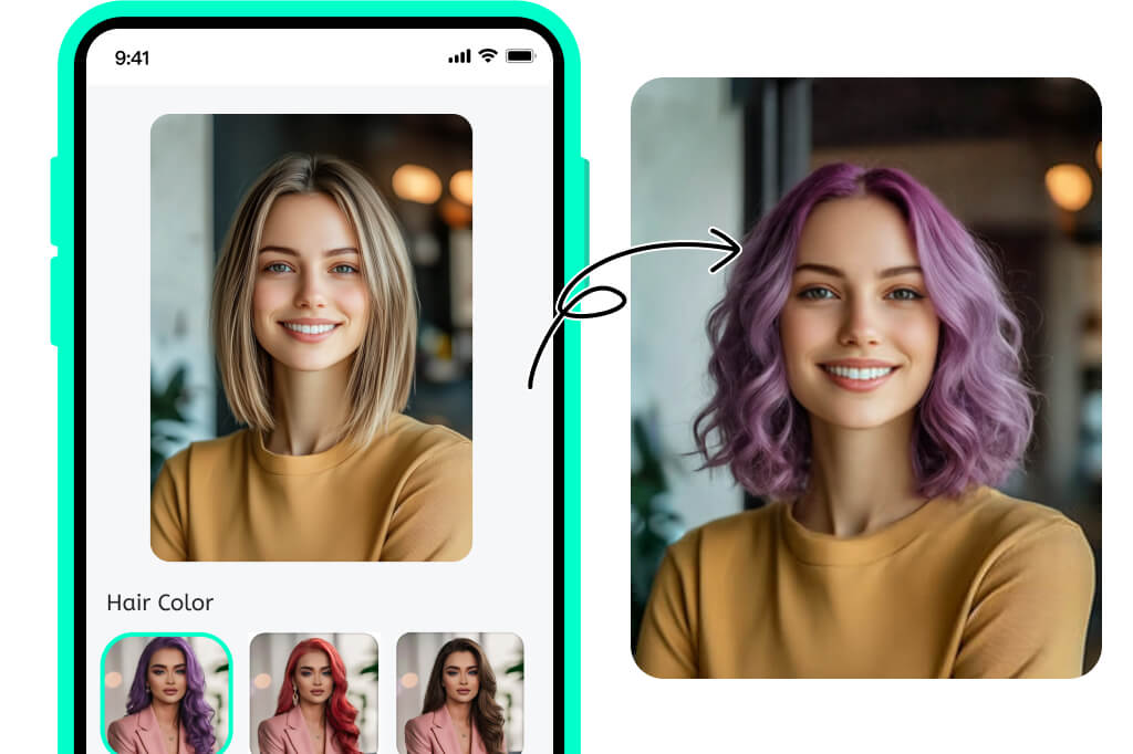 AI Hair Color Simulator for Any Device