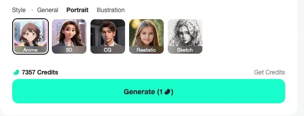 Choose styles like 3D, anime, realistic, or sketch for customized hybrid animals.
