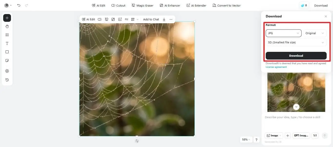 select format and save results