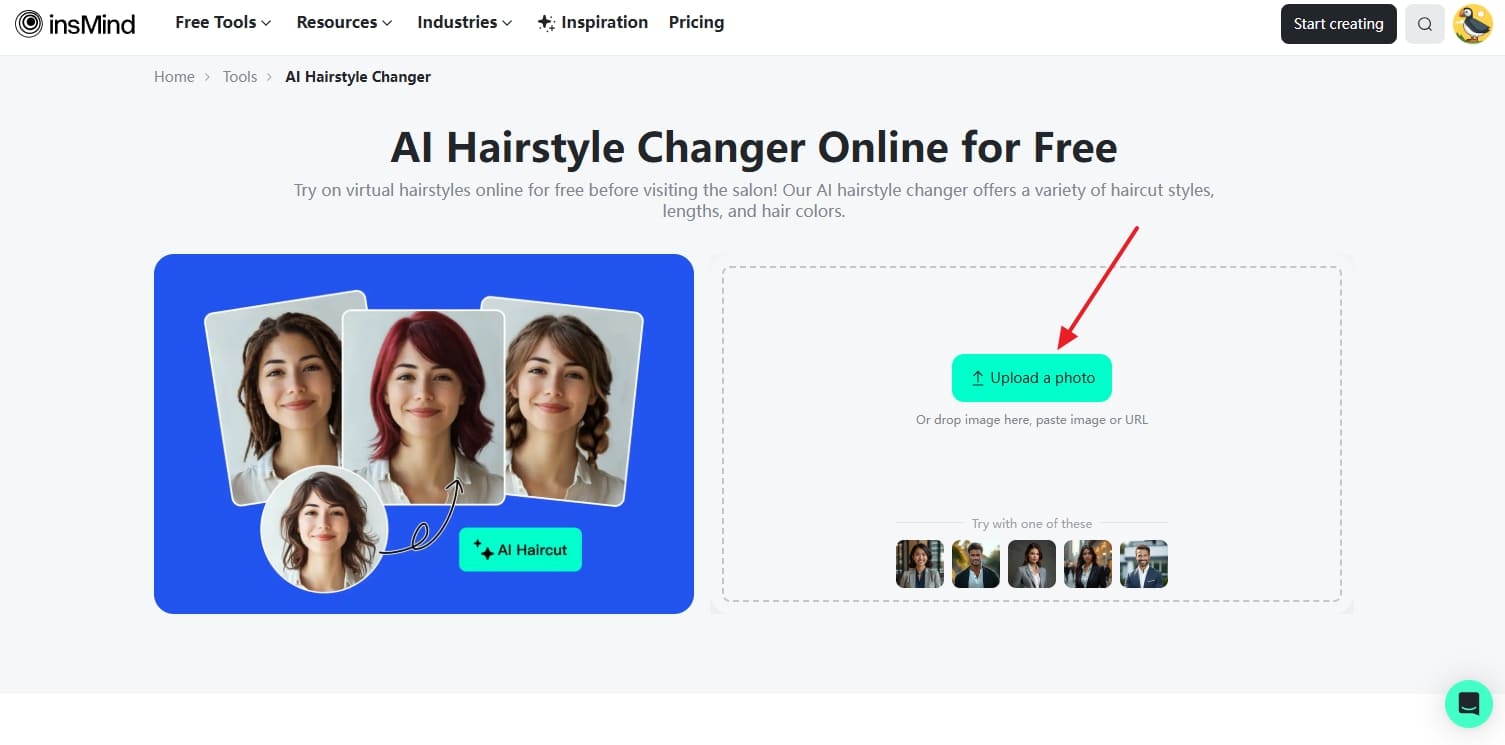 upload old prom hairstyle picture in insMind