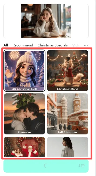 Pick AI Video Effect Interface Pick AI Video Effect you like to create animated videos using AI with insMind.