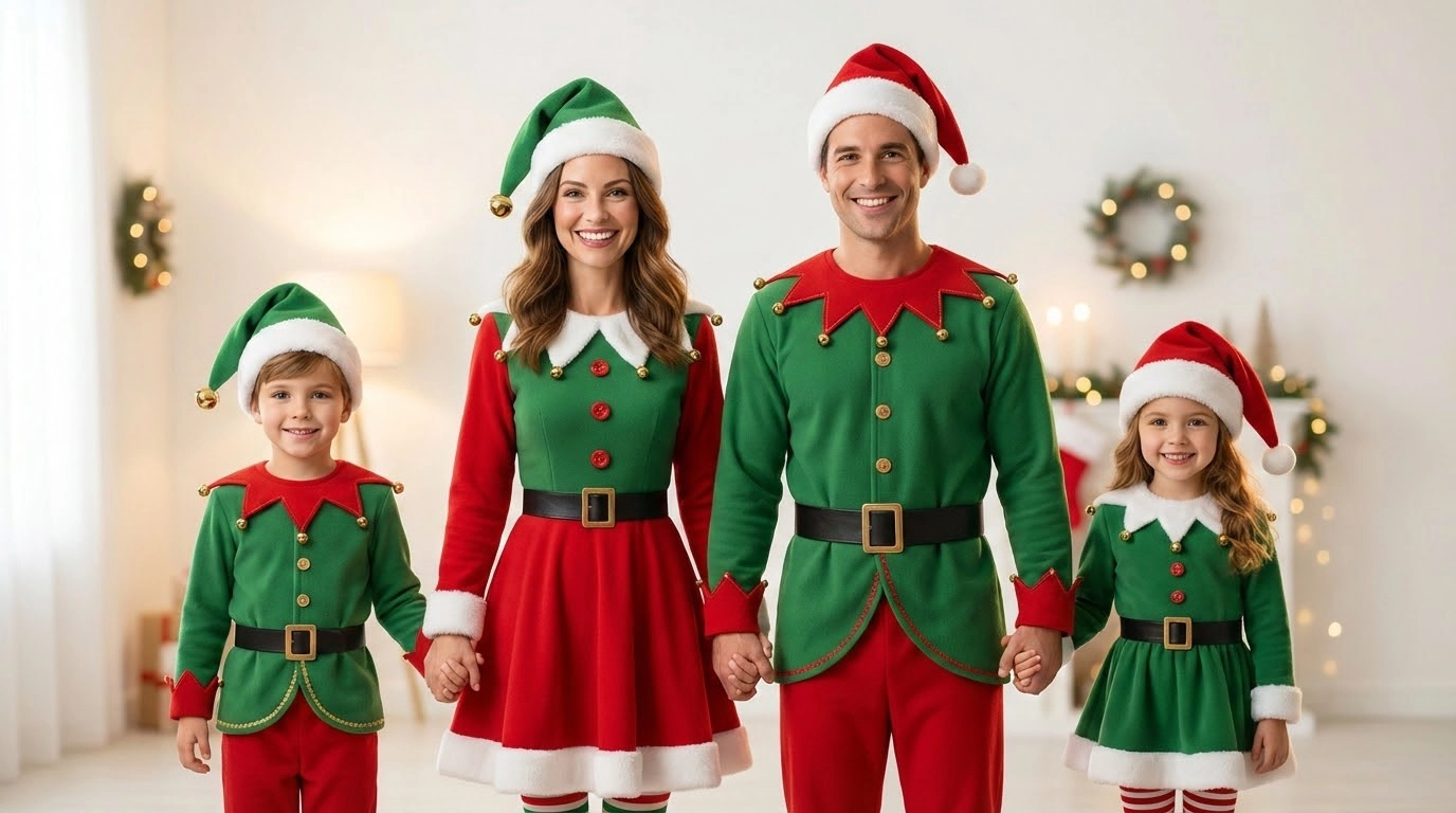 Family Christmas Elf Portrait An example of creating family Christmas elf portrait