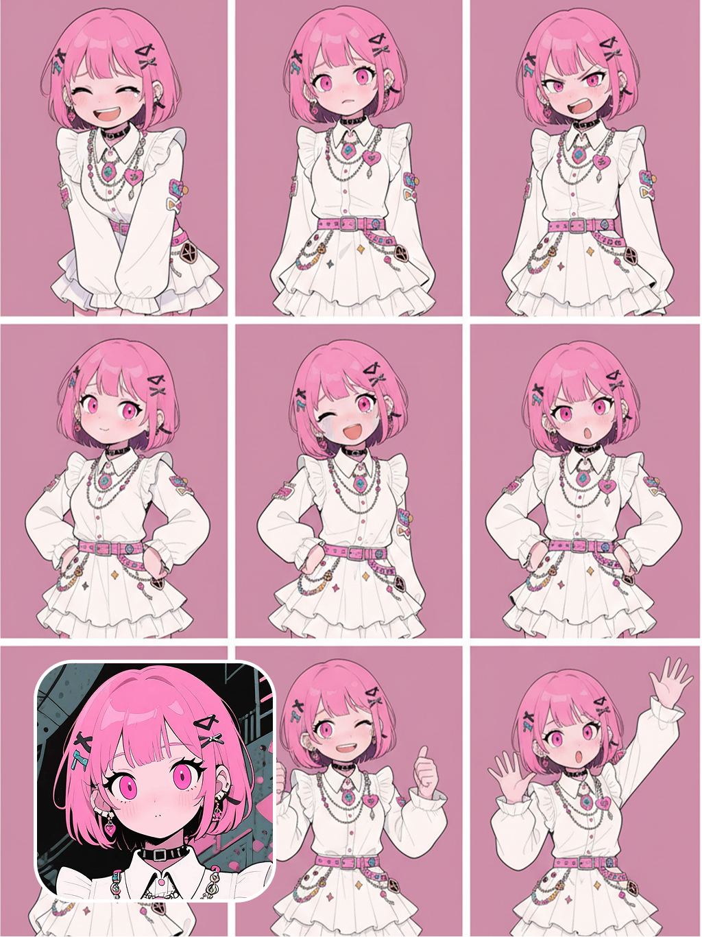 Девятисетка аниме-смайликов