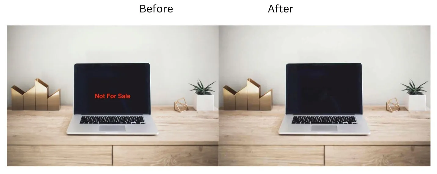 See the transformation with a before-and-after comparison of watermark removal using AI.