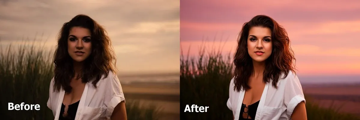 Results of fixing an underexposed photo using the tool