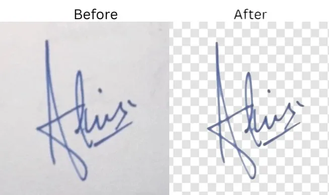 Easily remove image background to insert clean signatures into PDF documents or contracts.