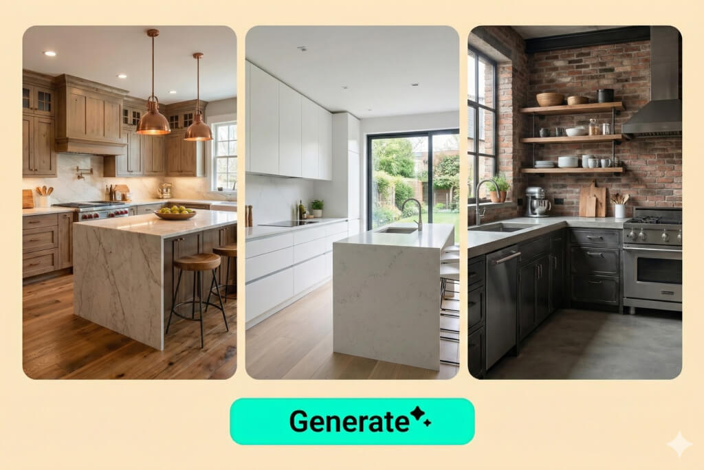 Explore Endless Styles with Our Free AI Kitchen Planner Explore Endless Styles with Our Free AI Kitchen Planner