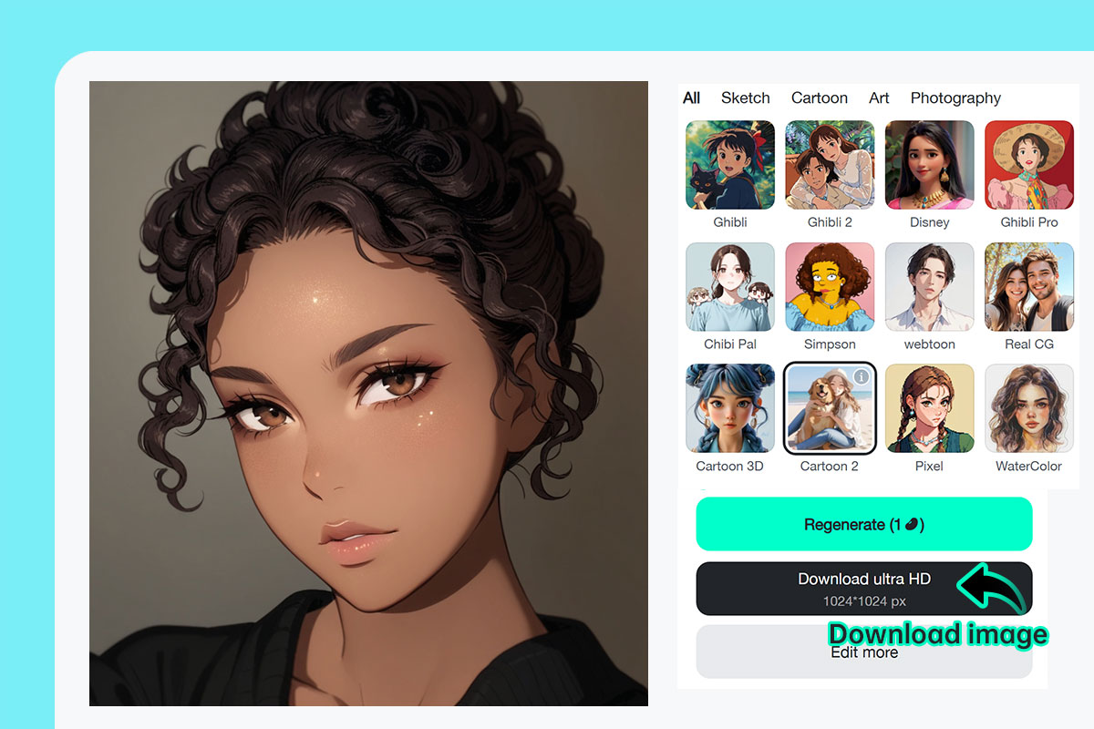 Step 3: Download or share your filtered image instantly