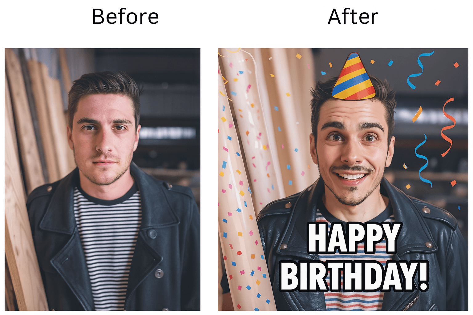 Celebrate birthdays with custom meme greetings featuring funny captions, stickers, and emojis.